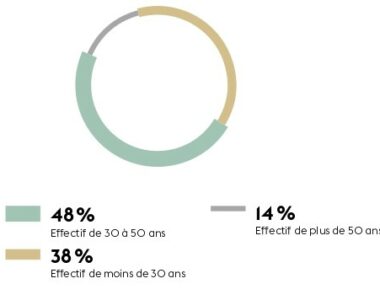 répartition de l'effectif Groupe par tranche d'age